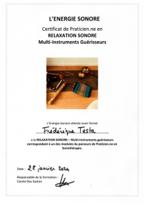 Praticienne en RELAXATION SONORE